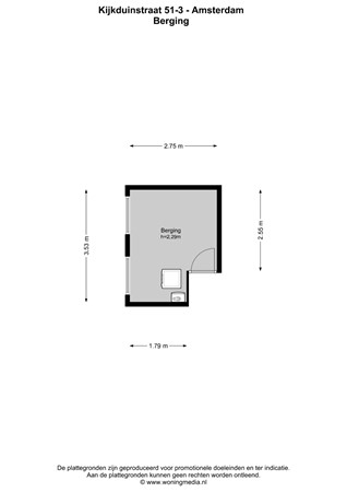 Floor plan - Kijkduinstraat 51-3, 1055 XR Amsterdam 